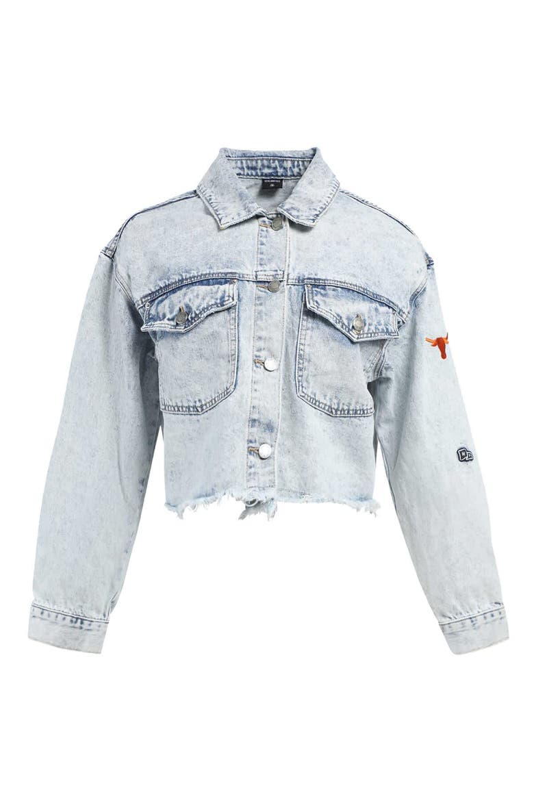 Women's Hype and Vice Denim Texas Longhorns Lightwash Full-Button Jean Jacket, Alternate, color, Denim