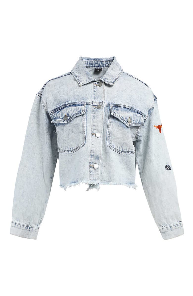 Hype and Vice Women's Hype and Vice Denim Texas Longhorns Lightwash Full-Button Jean Jacket, Alternate, color, Denim