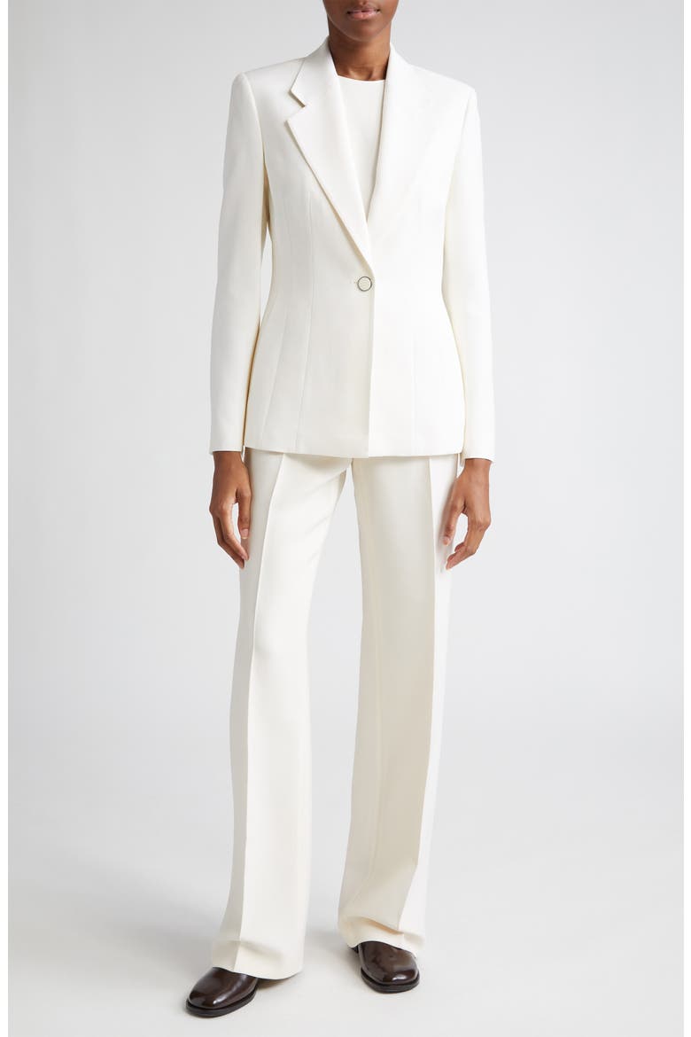 Notch Lapel Fitted Wool & Silk Blazer, Alternate, color, CLOUD