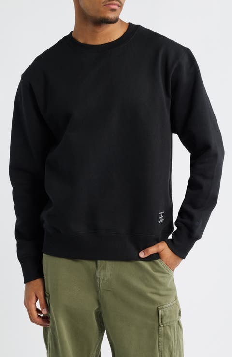 Logo Patch Cotton Fleece Crewneck Sweatshirt