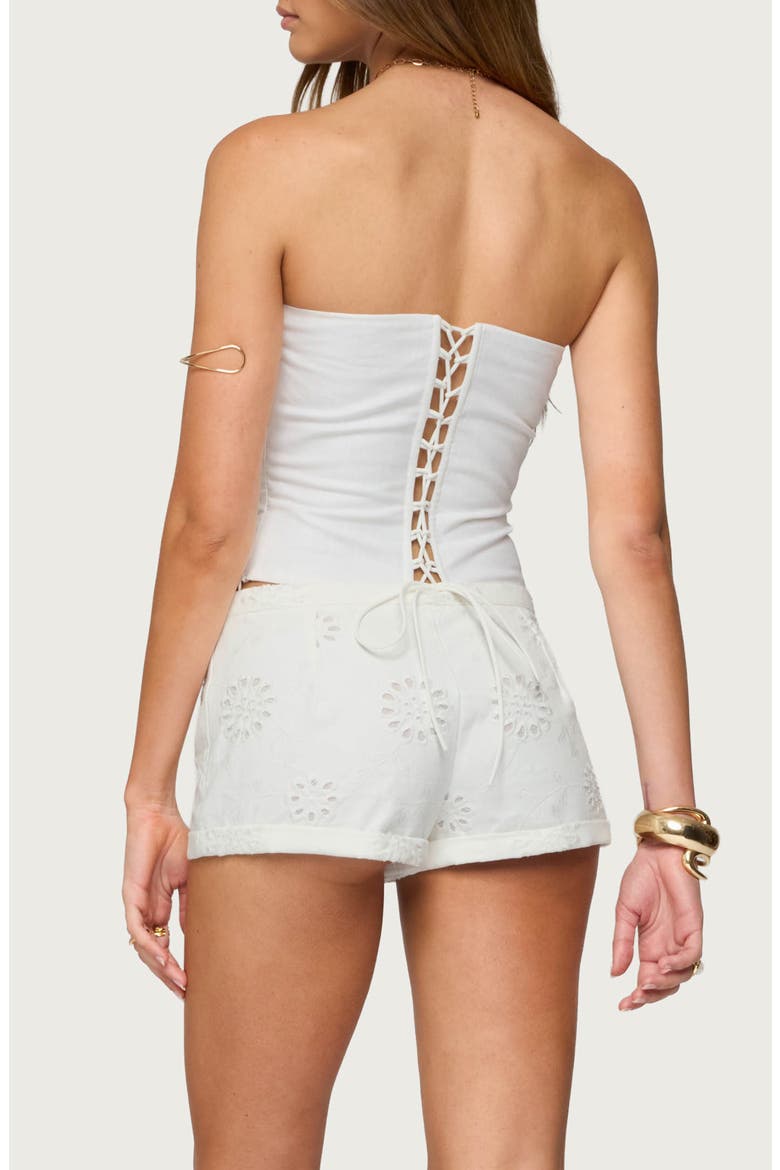 Hadar Strapless Corset Top, Alternate, color, WHITE