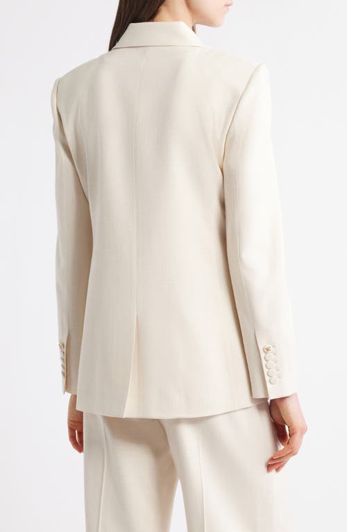 Kobi Halperin Holland Single-button Stretch Silk Jacket In Ecru