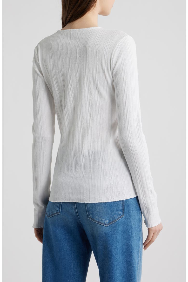 Paradise Organic Cotton Blend Pointelle Cardigan, Alternate, color, WHITE