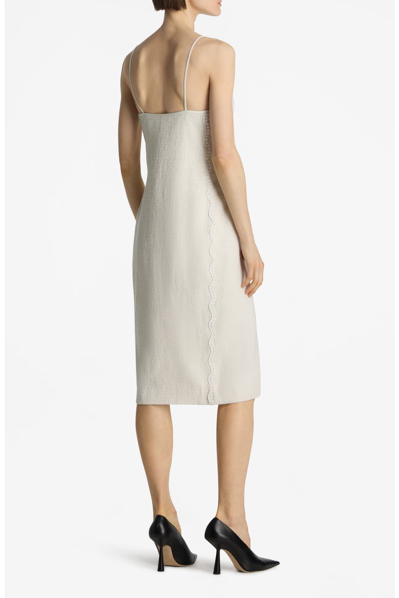 Metallic Tweed & Guipure Lace Cocktail Dress, Alternate, color, ECRU LUREX MULTI