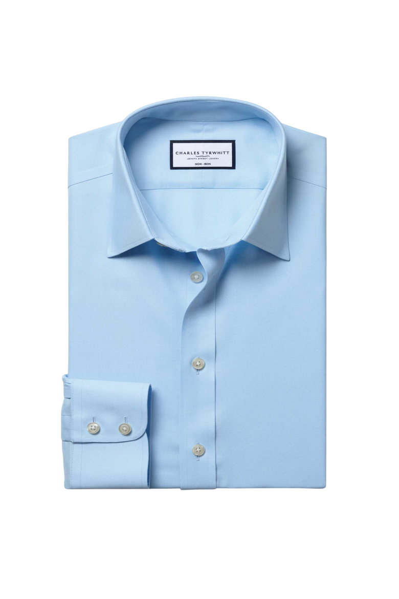 Non-Iron Twill Point Collar Shirt, Alternate, color, Sky Blue