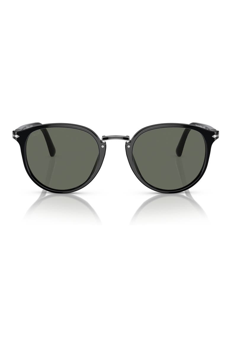 PO3210S 51mm Oval Sunglasses, Main, color, BLACK / GREEN