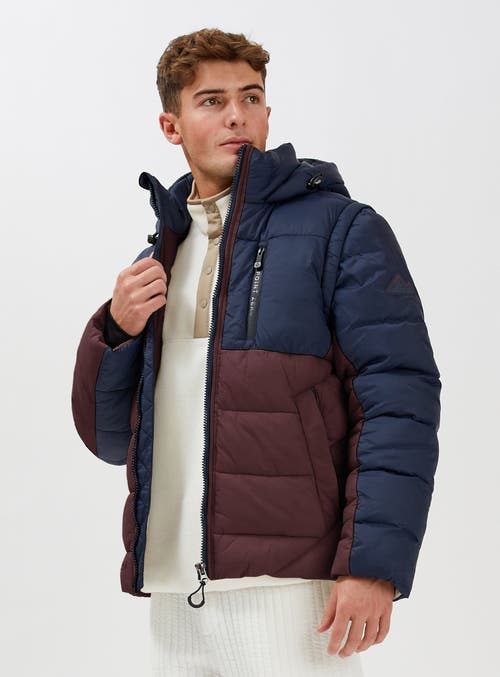 Point Zero Midweight Zip-off Sleeves Puffer In Bordo