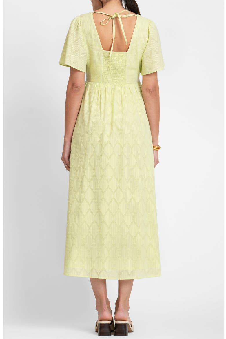 Broderie Anglaise Maternity/Nursing Midi Dress, Alternate, color, LIME