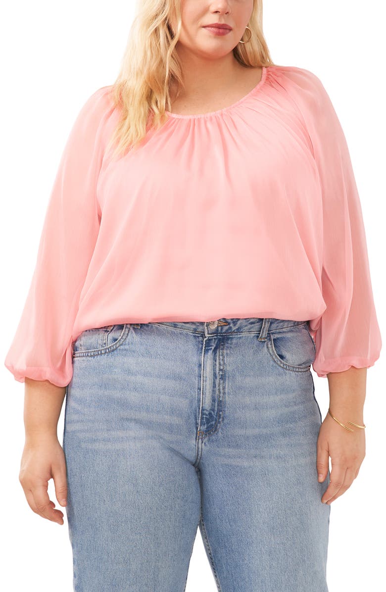 1.STATE Chiffon Sleeve Shirt, Main, color, 