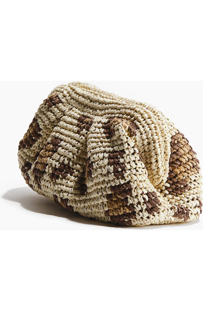 H&M Straw Clutch, Alternate, color, Beige/Leopard Print