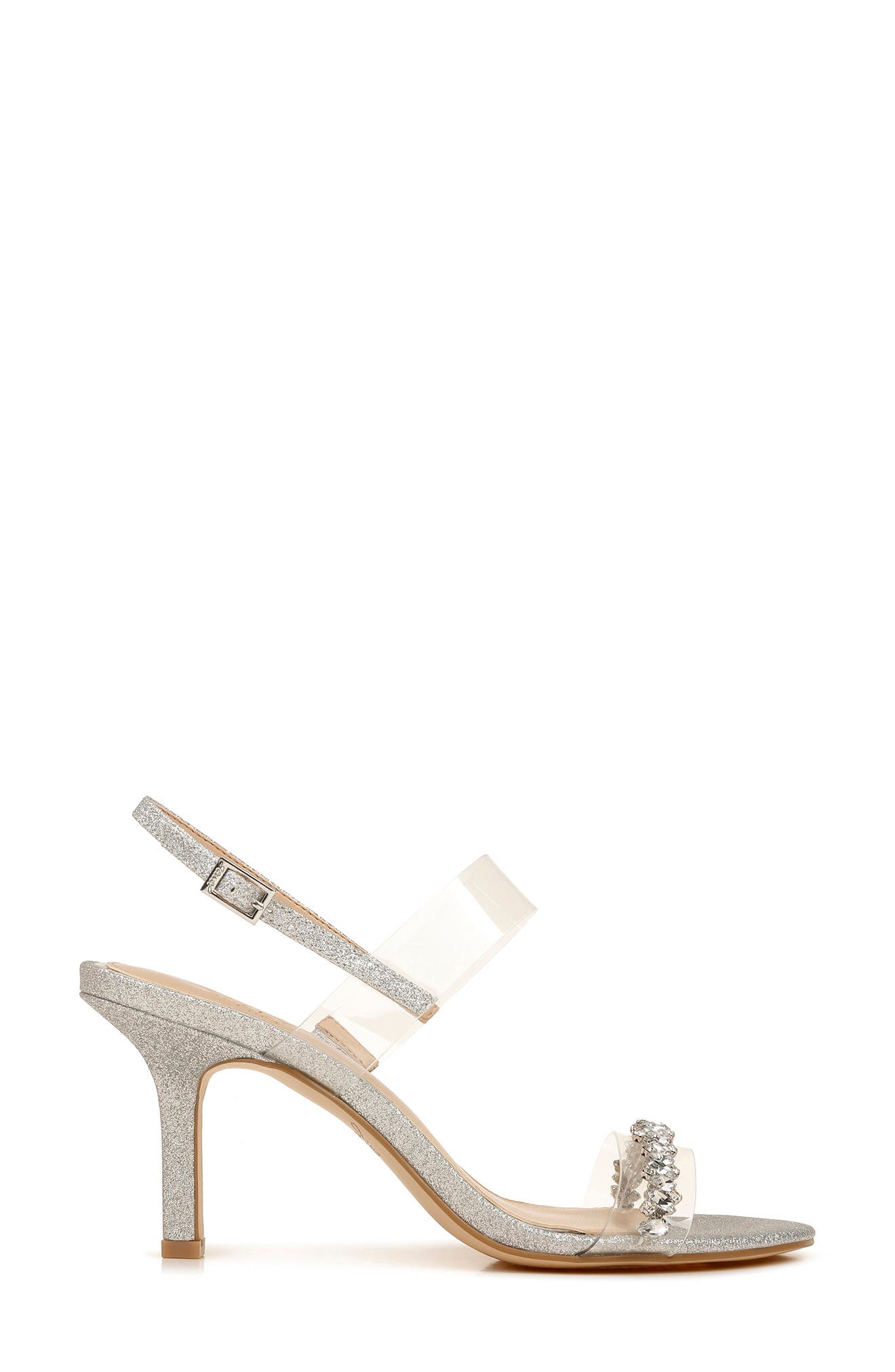 Jewel Badgley Mischka Fairwell Crystal Clear Strap Sandal, Alternate, color, 