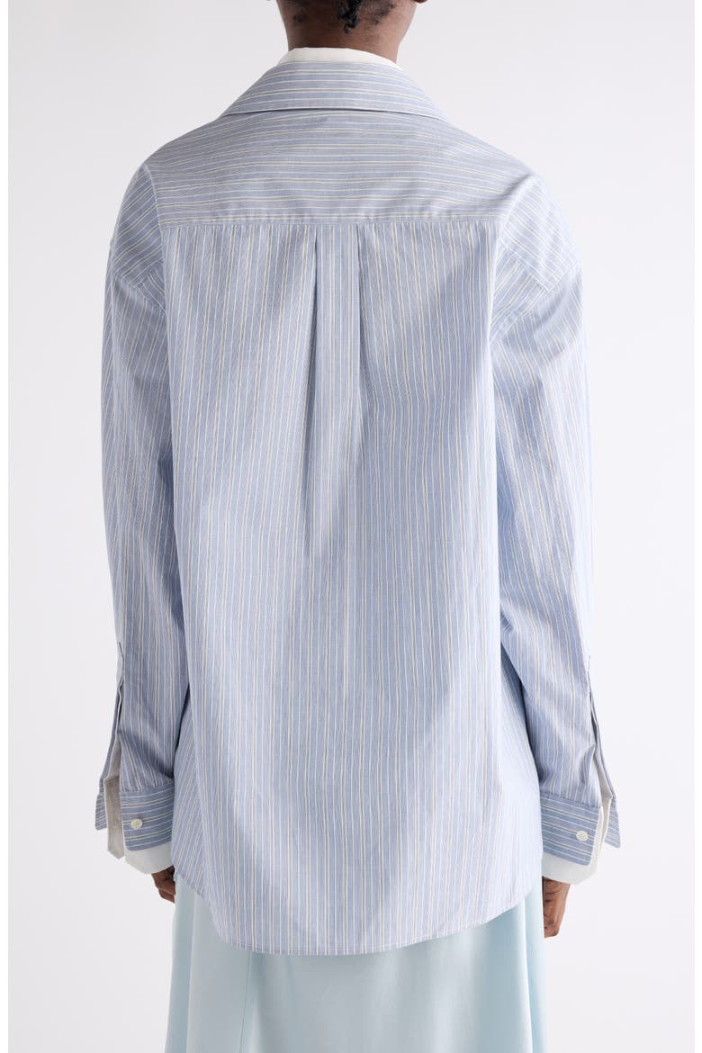 Soublera Layered Stripe Button-Up Shirt, Alternate, color, BLUE/ WHITE