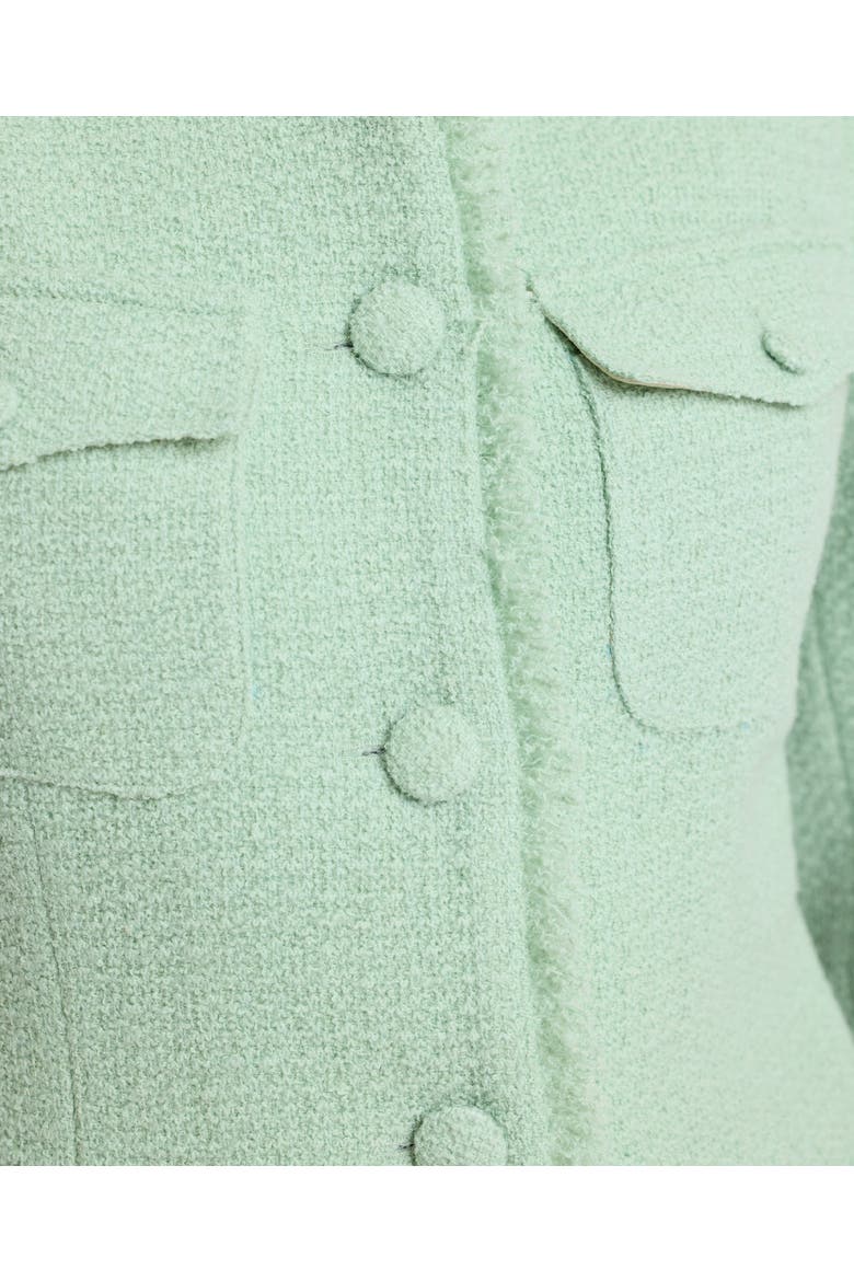 Gabrielle Wool Boucle Longline Jacket, Alternate, color, Green