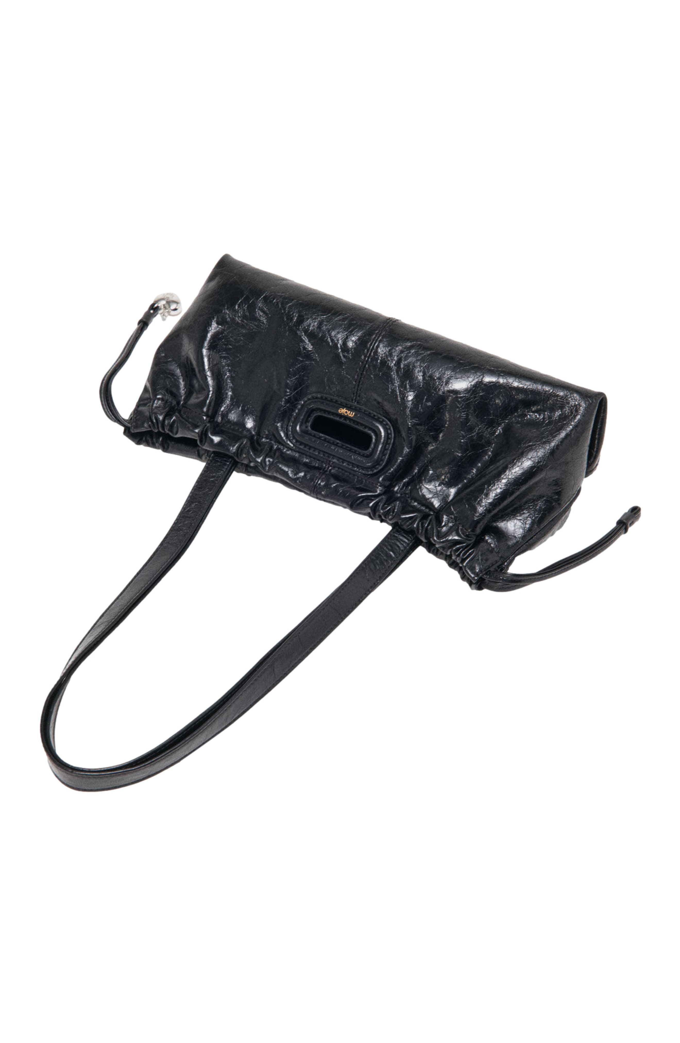 Crackled leather Milpli Gazette, Alternate, color, Black
