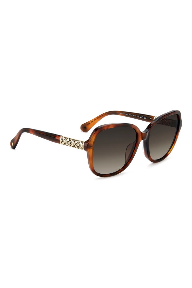 eliza 57mm gradient round sunglasses, Alternate, color, HAVANA/ BROWN