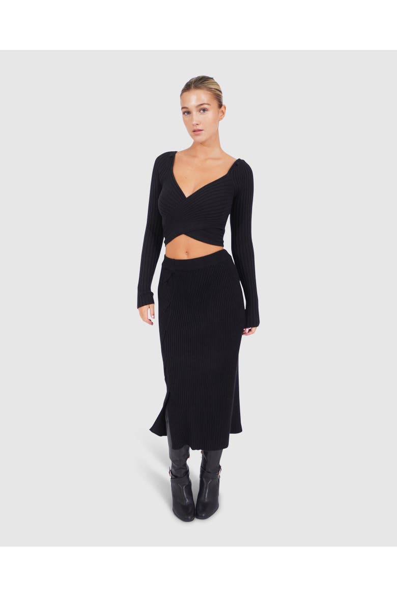 All My Life Knit Midi Skirt, Alternate, color, Black
