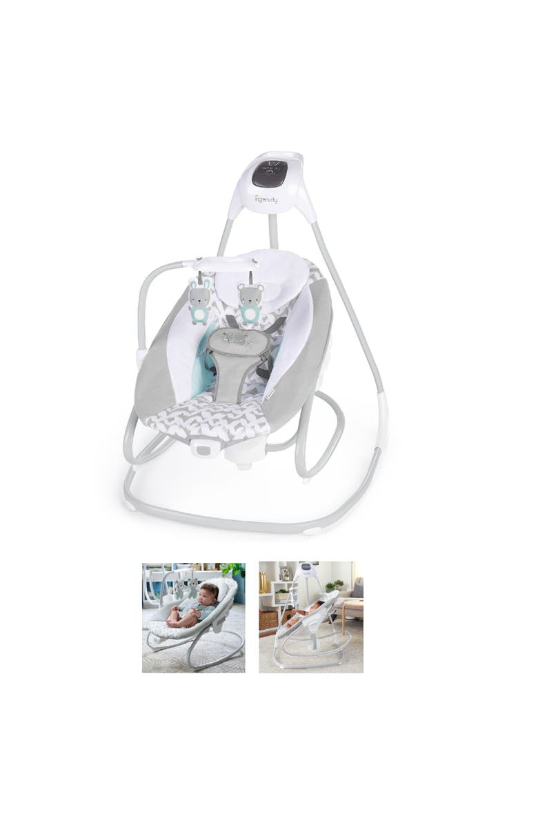 INGENUITY 2-in-1 Multi-Direction Compact Vibrating Baby Swing & Rocker, Alternate, color, Multicolored