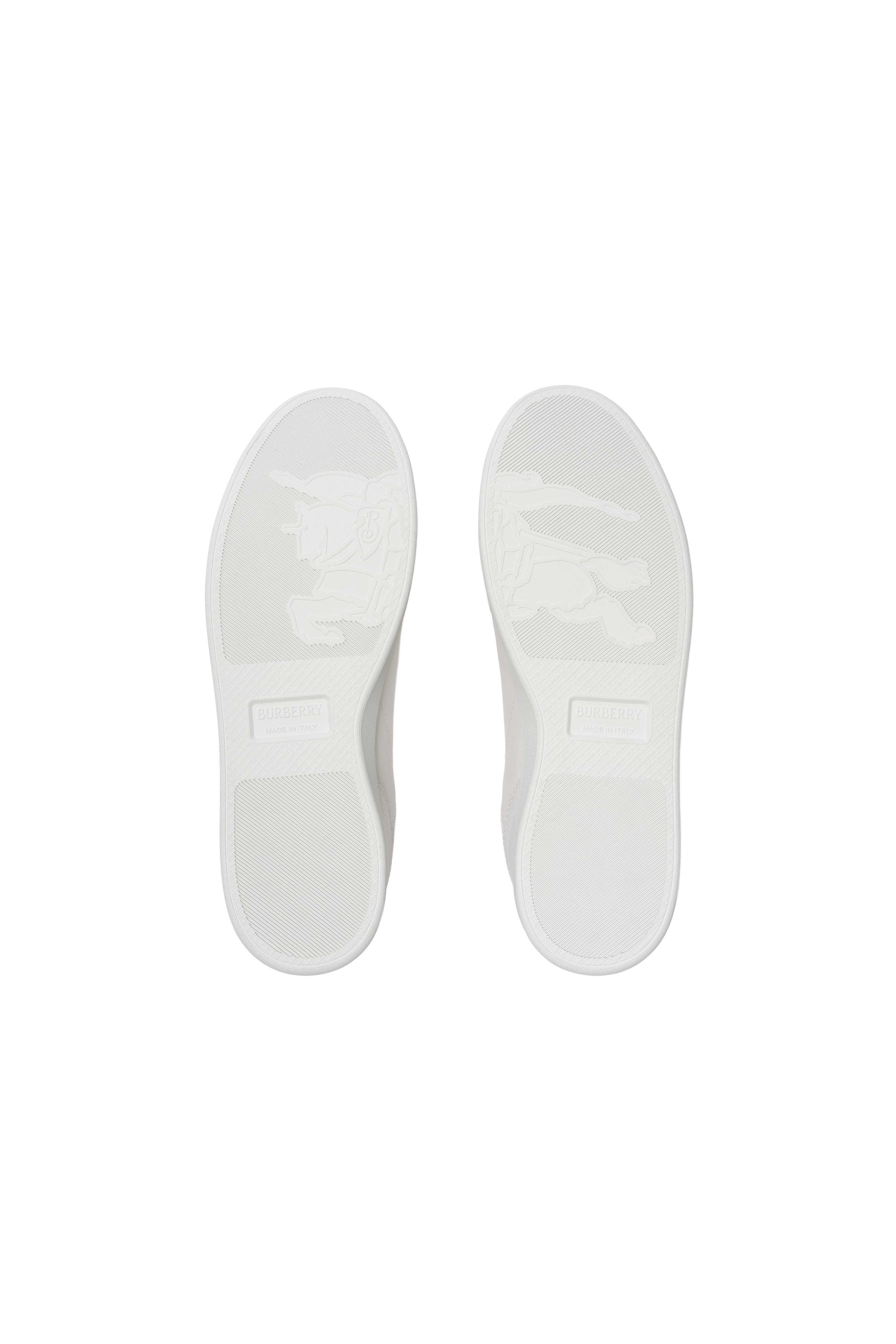 Burberry Leather Set Sneakers, Alternate, color, Porcelain White/Wave Blue