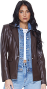 BLUE REVIVAL Helen Blazer in Chocolate UNreal Leather