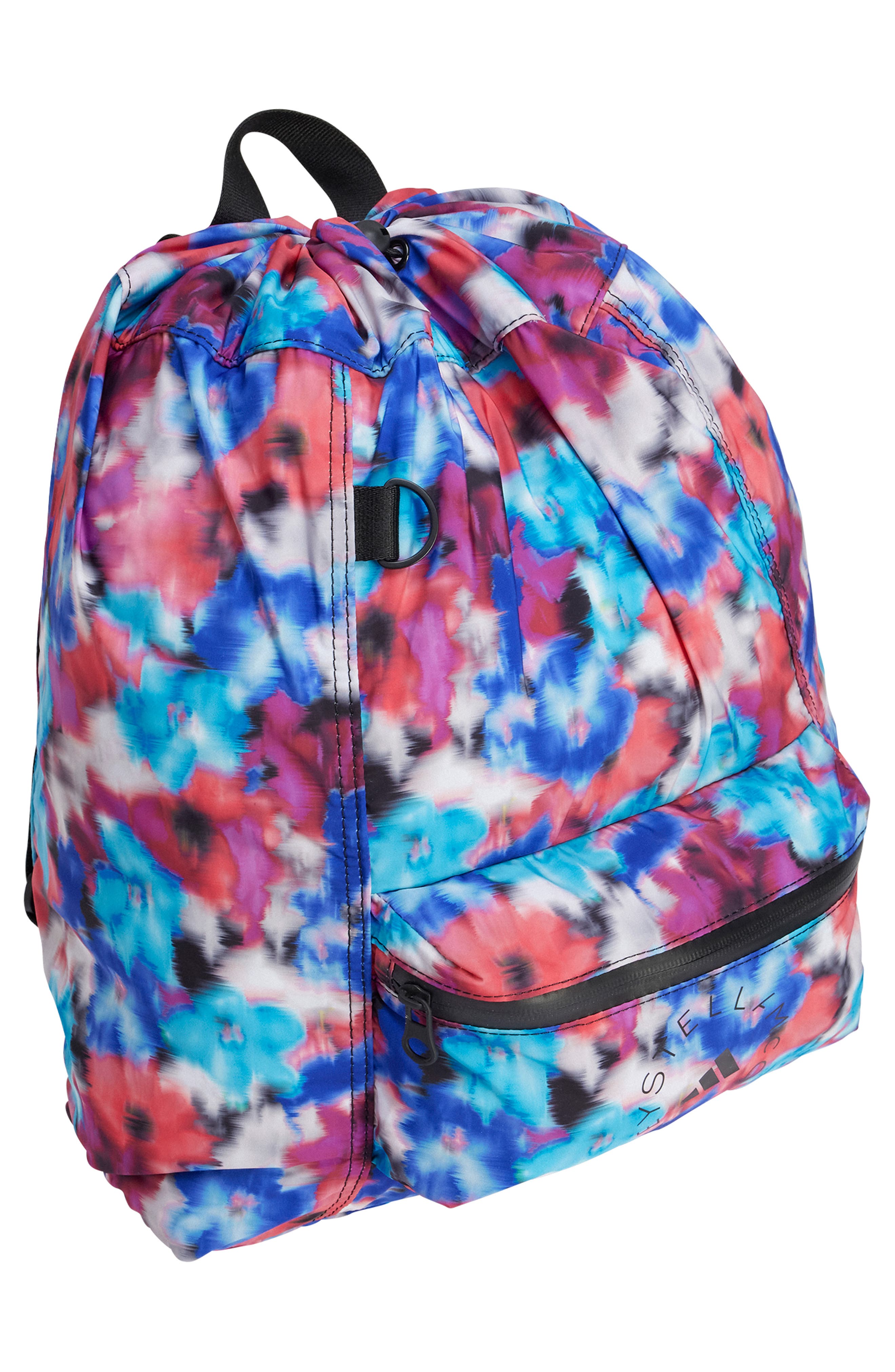 adidas by Stella McCartney Gym Sack Packable Backpack, Alternate, color, Blue Multi