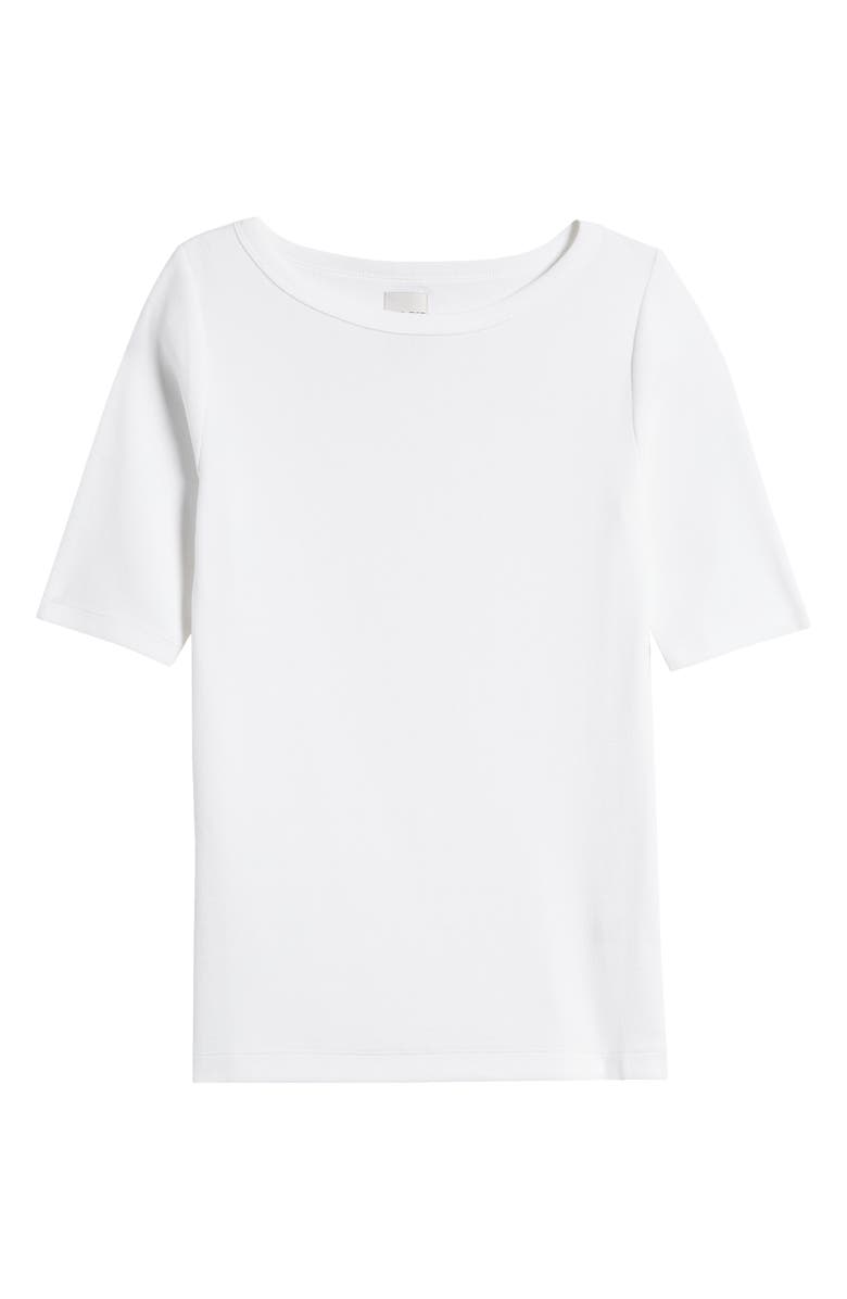 NIC+ZOE Perfect Boat Neck Rib Top, Alternate, color, Paper White