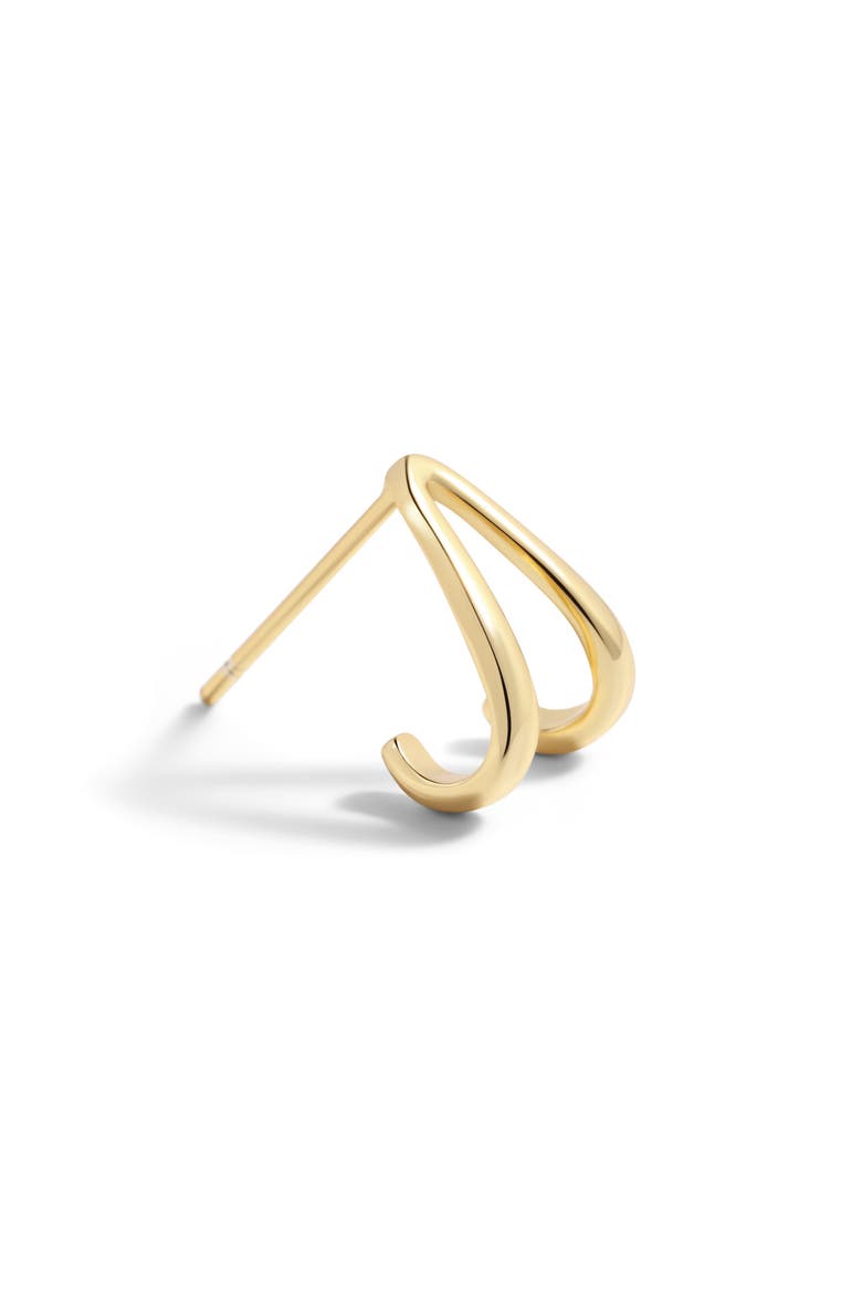 Gold Wishbone Huggie Earrings, Alternate, color, 18k Gold Over Sterling Silver