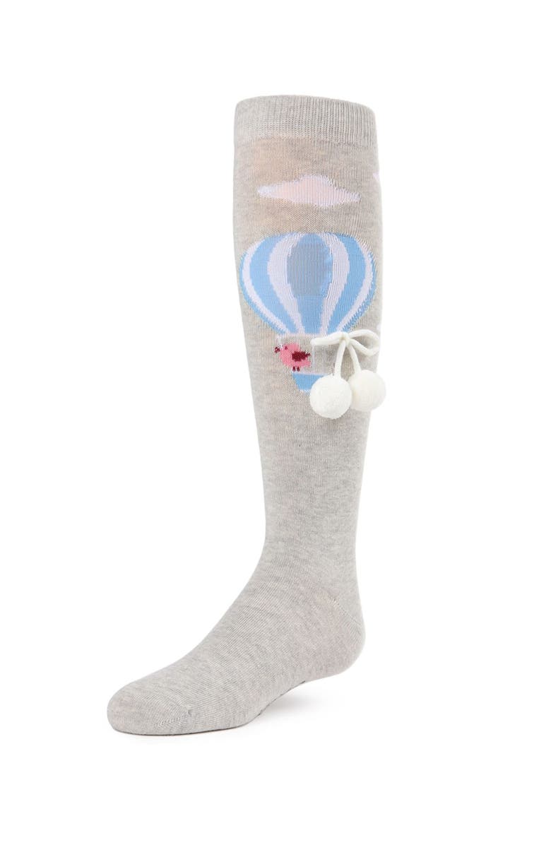 MeMoi Sky's The Limit Pom-Pom Knee Socks, Main, color, Blue