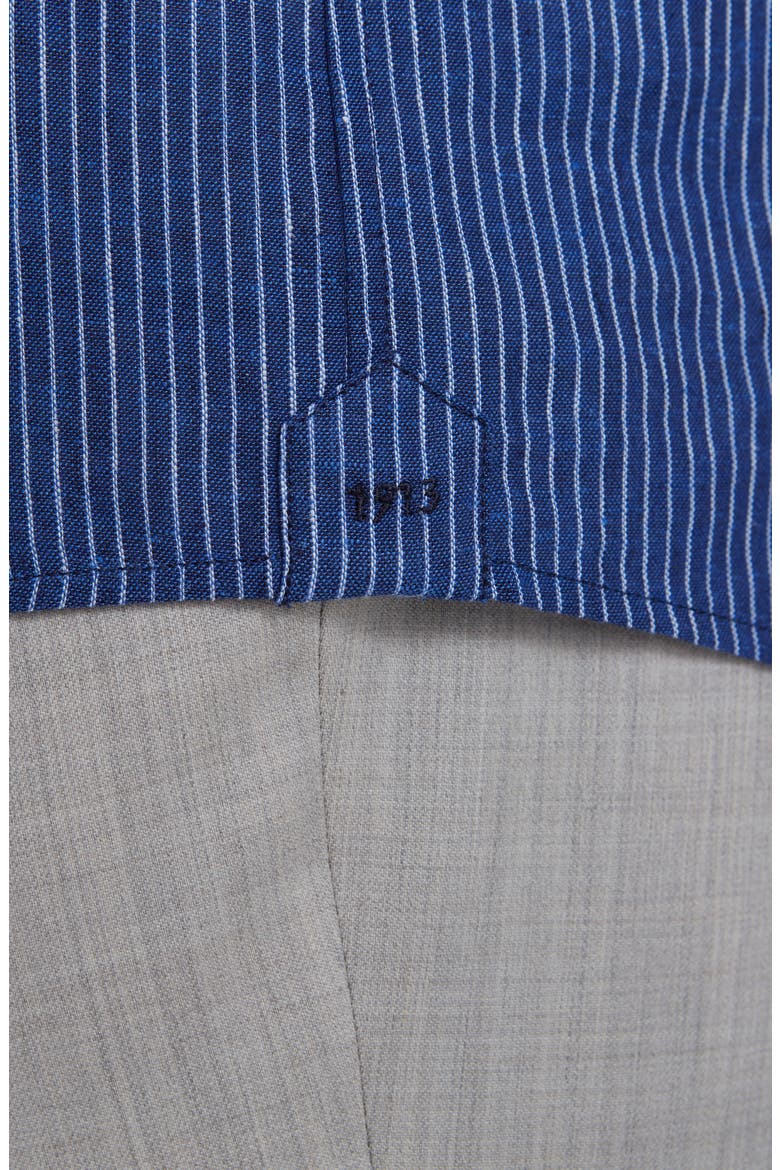 Abbott Linen Blend Button-Up Shirt, Alternate, color, BLUE