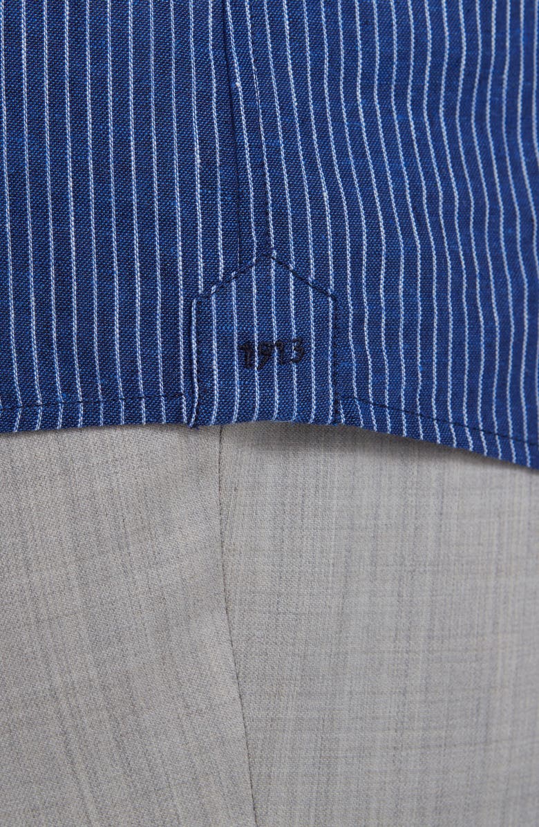 Jack Victor Abbott Linen Blend Button-Up Shirt, Alternate, color, Blue