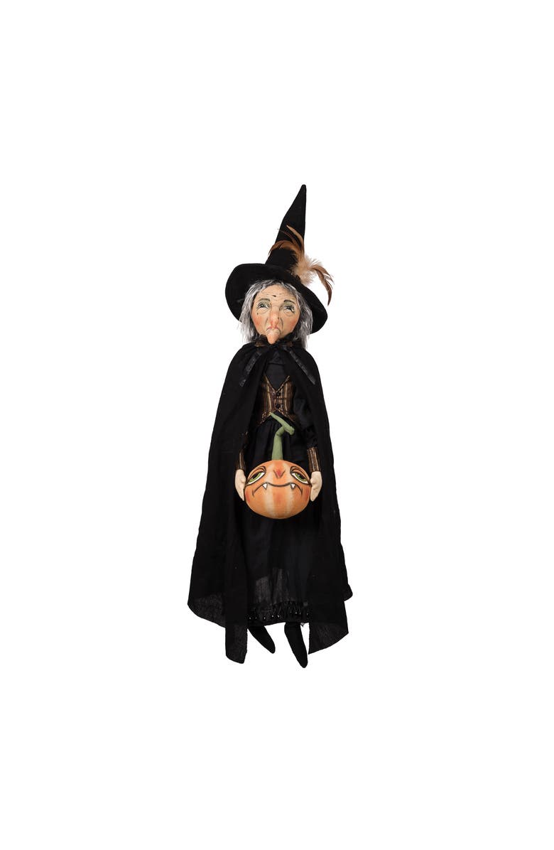 Gallerie II Halloween Witch Allegra Large Folk Art Doll Collectible Figurine, Main, color, Black