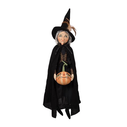 Halloween Witch Allegra Large Folk Art Doll Collectible Figurine