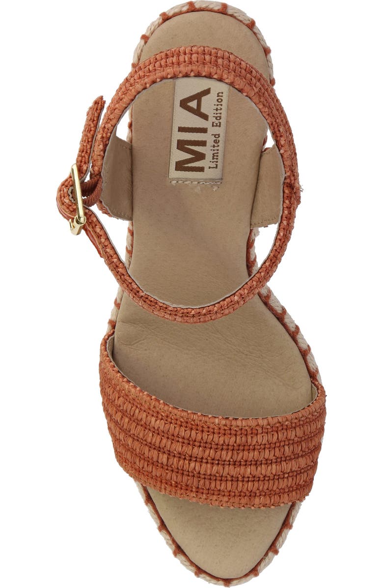 MIA Milazzo Platform Wedge, Alternate, color, Rust Raffia