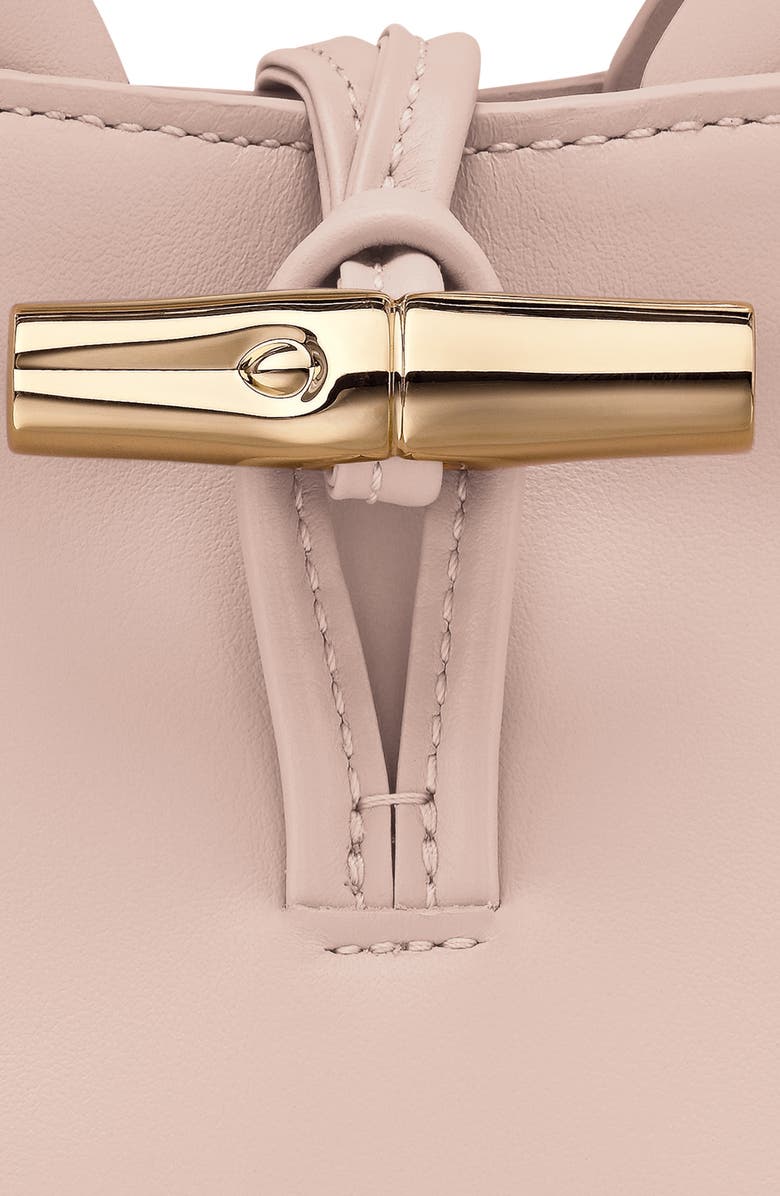 Longchamp Extra Small Le Roseau Leather Bucket Bag, Alternate, color, Petal Pink