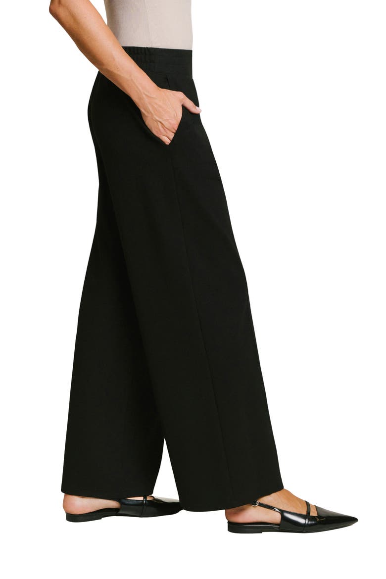 Kylie Luxe Wide Leg Knit Pants, Alternate, color, BLACK
