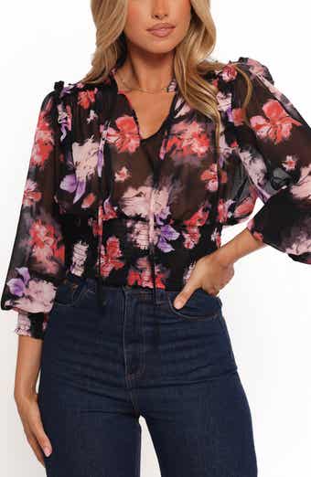 Petal & Pup Cody Floral Print Smocked Top