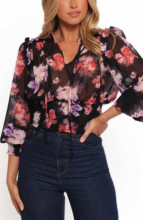 Petal & Pup Cody Floral Print Smocked Top
