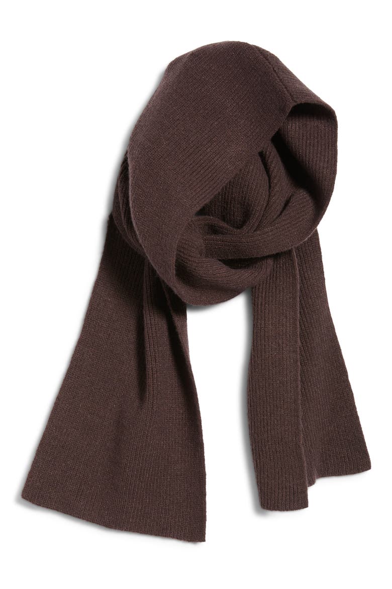 Gentle Hooded Scarf, Alternate, color, CHOCOLATE