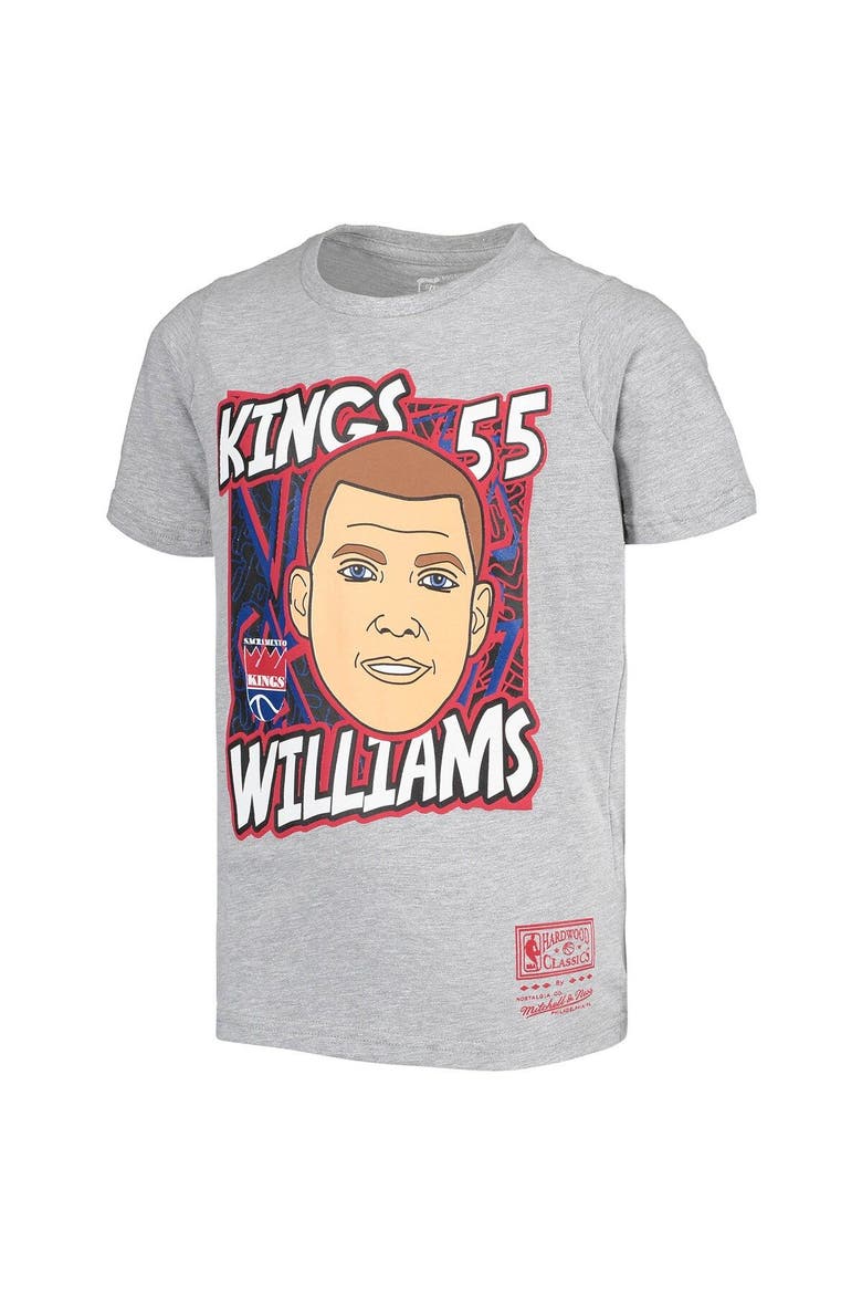 Youth Mitchell & Ness Jason Williams Gray Sacramento Kings Hardwood Classics King of the Court Player T-Shirt, Alternate, color, Gray