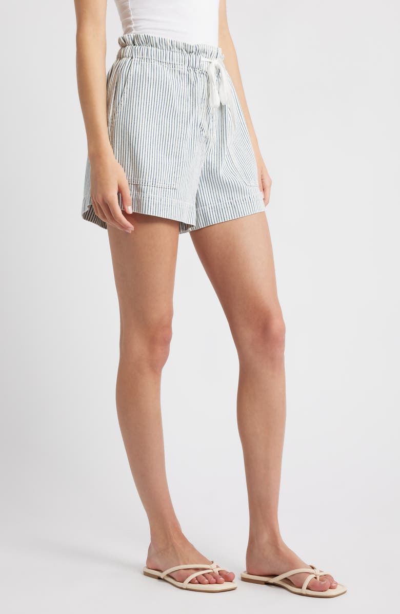 Rails Foster Paperbag Denim Shorts, Alternate, color, Indigo Railroad Stripe