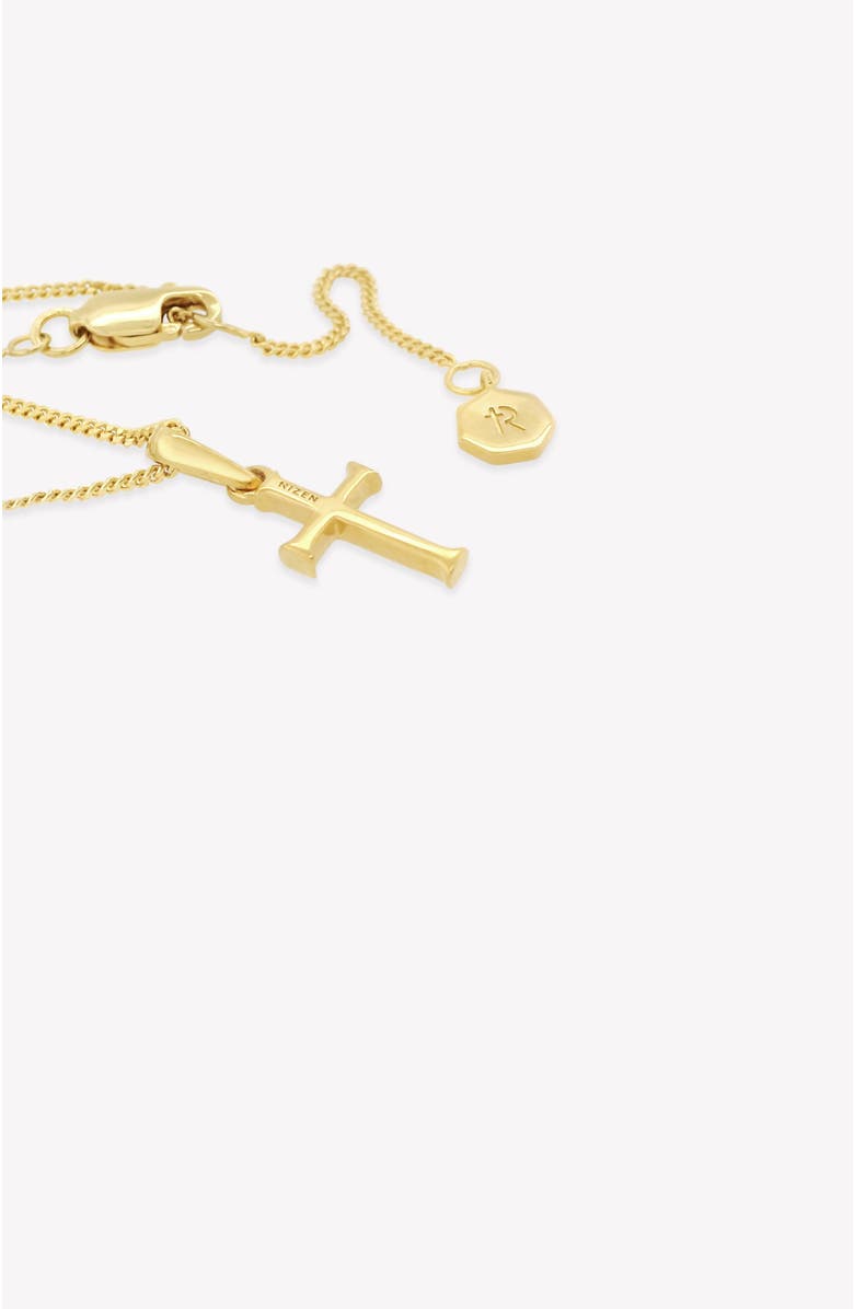 Rizen Jewelry Small Cross Pendant Necklace, Alternate, color, 18K Gold Plated