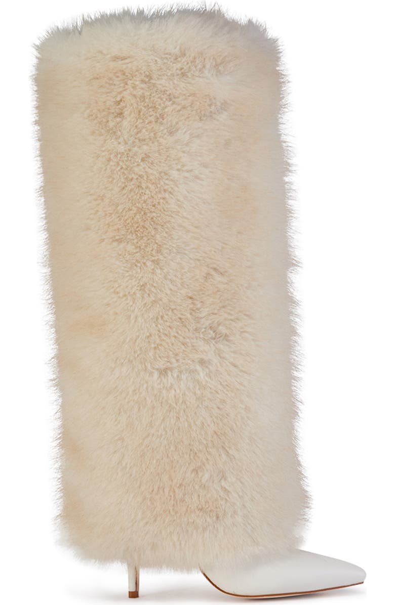 AZALEA WANG Omera Faux Fur Over the Knee Boot, Alternate, color,