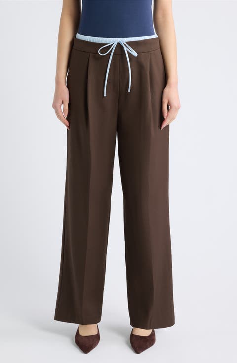 Tibi Contrast Detail Drawstring Pants