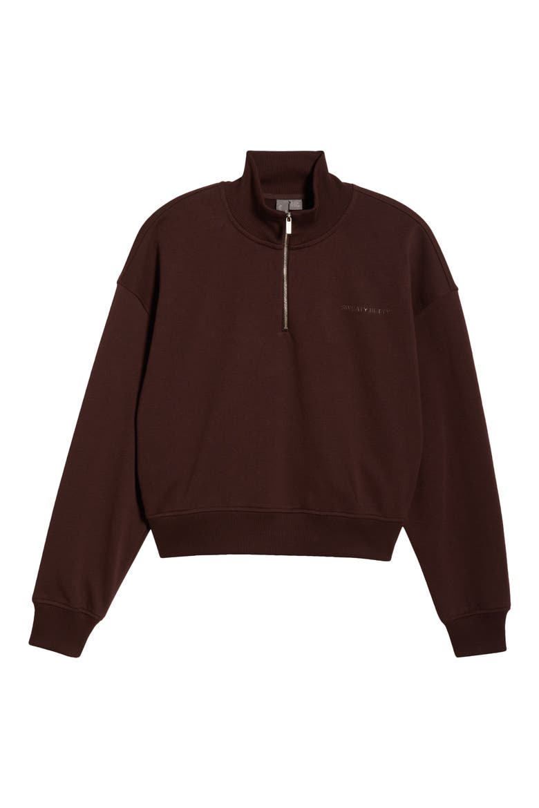 Revive Half Zip Crop Sweatshirt, Alternate, color, SABLE BROW