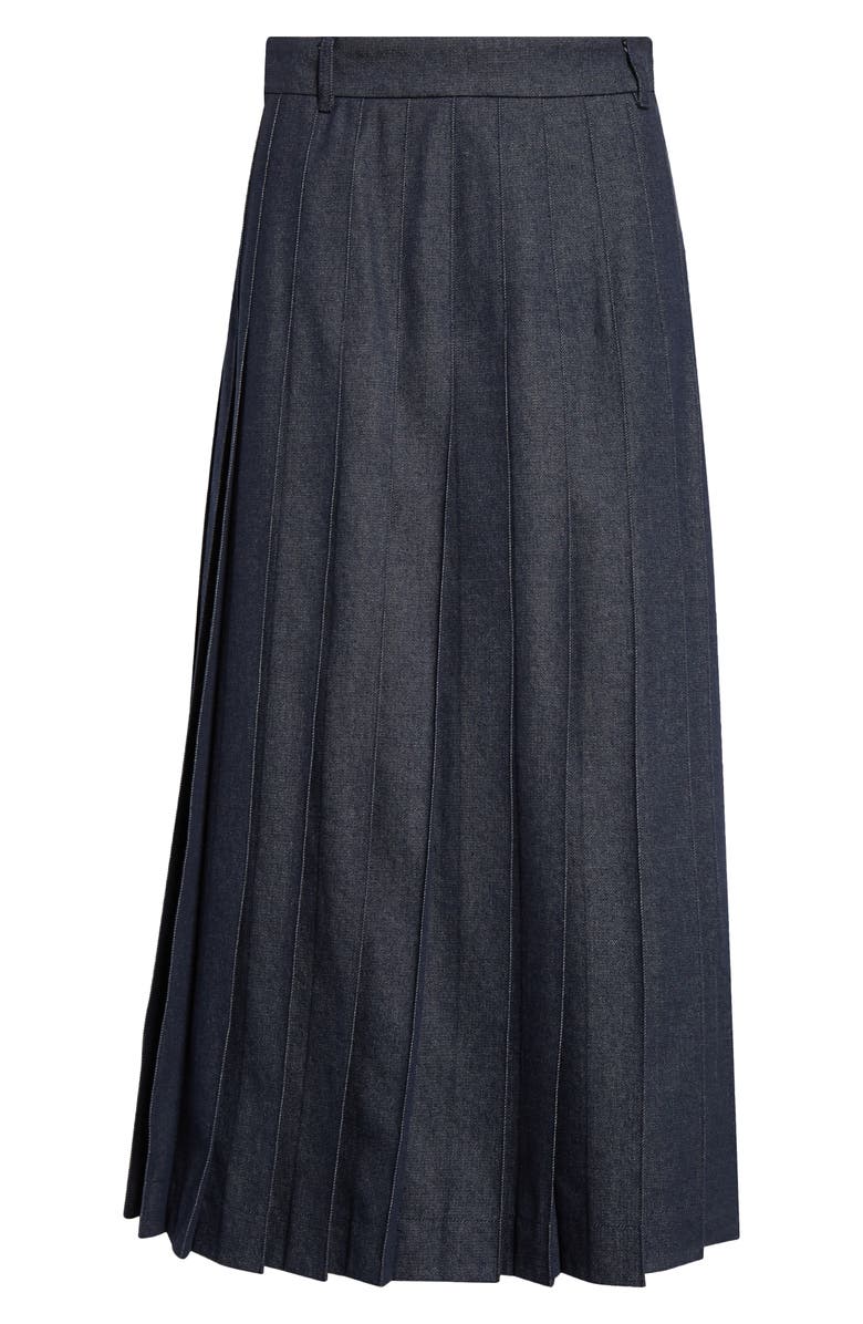 Max Mara Vale Pleated Denim Skirt, Alternate, color, 