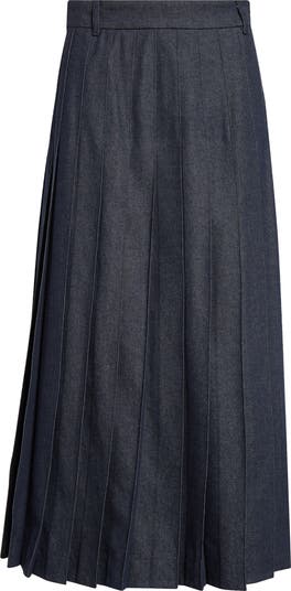 ☆'S Max Mara☆直営店買付☆エレガントPleated Skirt/VALE Max Mara Vale Pleated Denim Skirt | Nordstrom