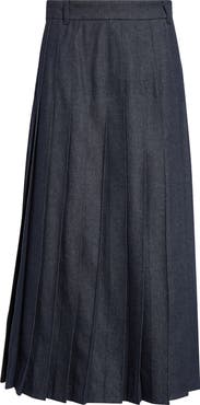 Max Mara Vale Pleated Denim Skirt | Nordstrom