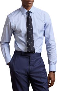 Ralph Lauren Purple Label Aston Light Blue Cotton Button-Up Shirt