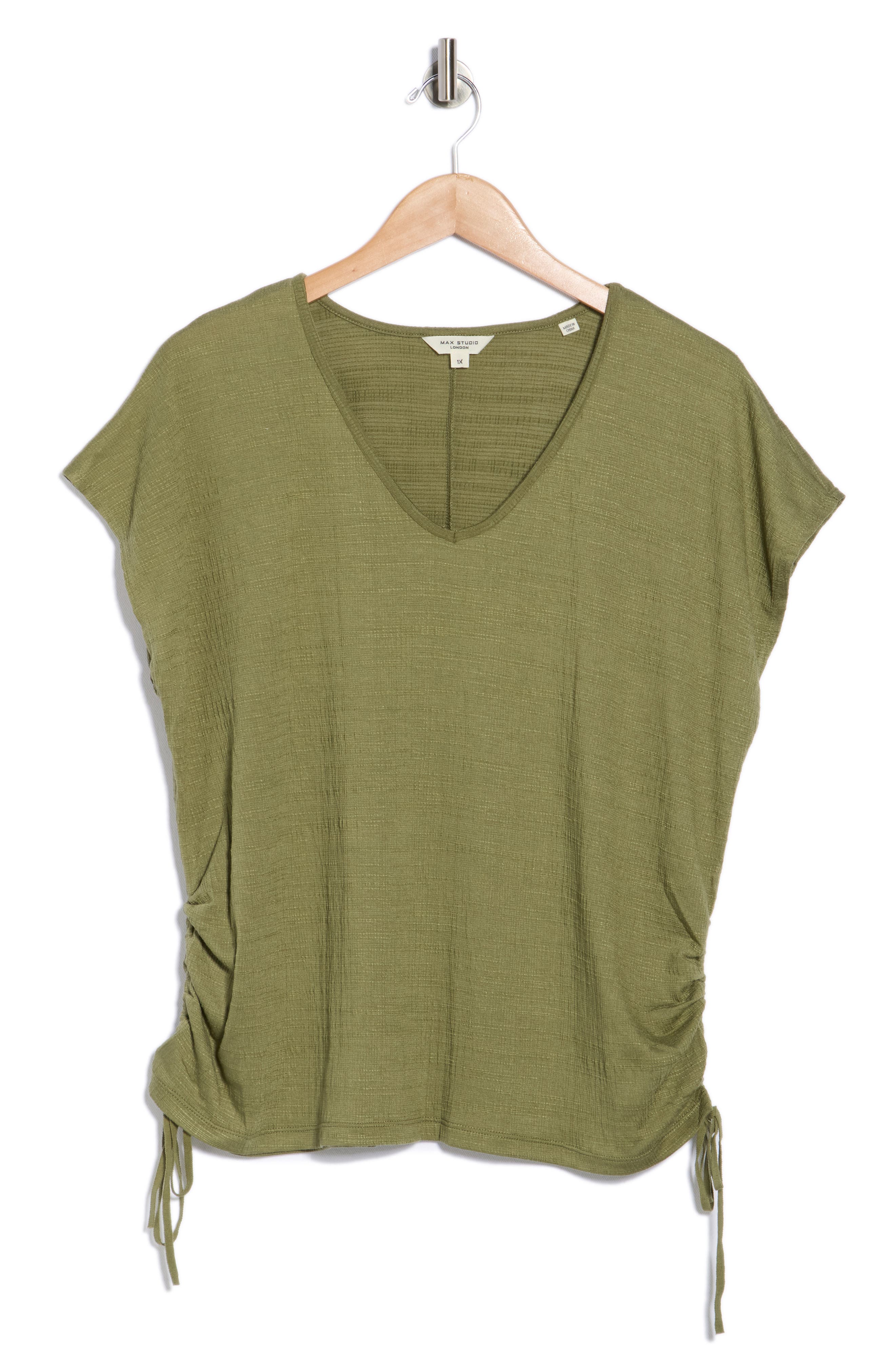 MAX STUDIO V-Neck Side Cinched Top