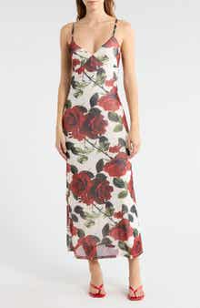 Madden Girl Floral Mesh Maxi Slipdress