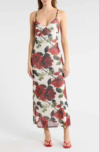 Madden Girl Floral Mesh Maxi Slipdress